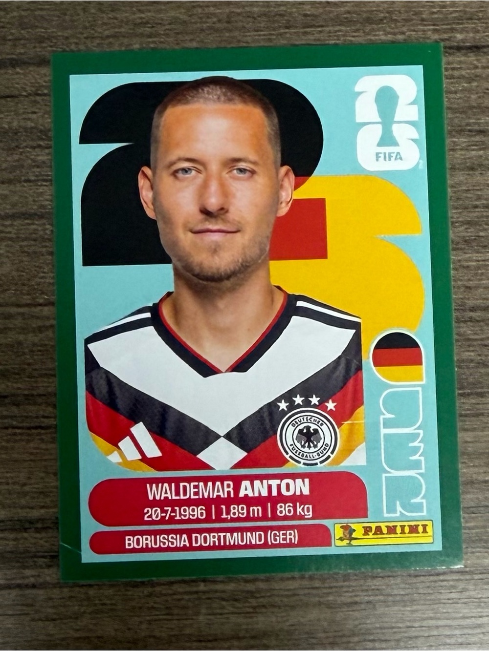 Panini 2026 FIFA World Cup GREEN Frame: GER 7 - WALDEMAR ANTON (ULTRA RARE)